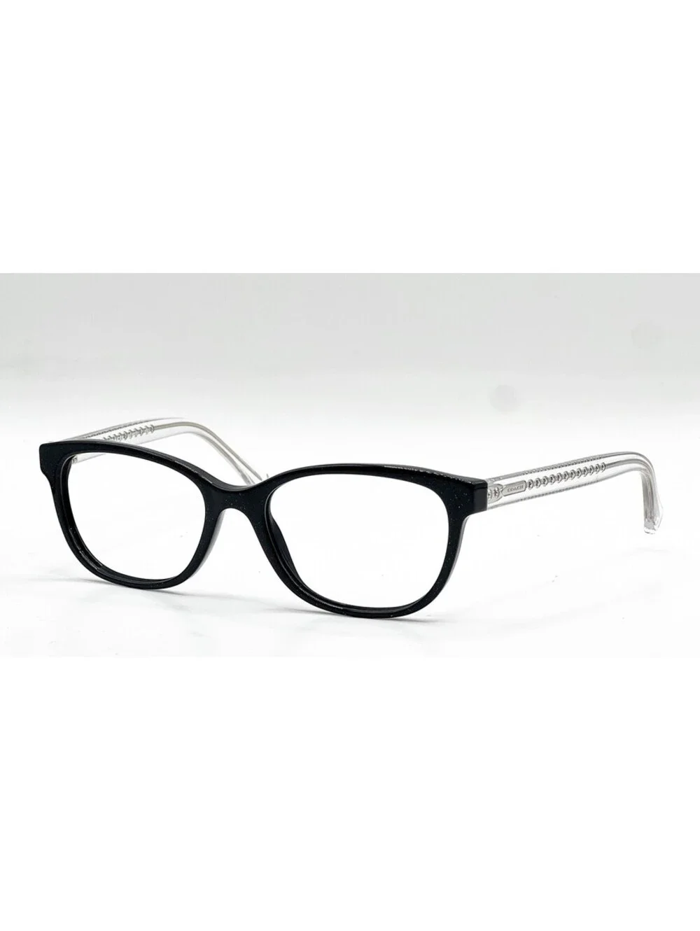 Coach HC 6072 5327 Black Glitter Crystal Cat Eye Eyeglass Frames 52-17-135